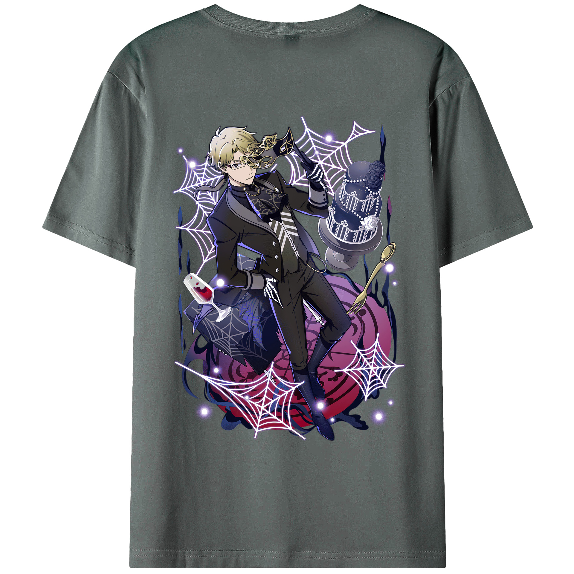 （画像用） 文豪ストレイドッグス Bungo Stray Dogs 綿100％ メンズ半袖Tシャツ（バックプリント） 通気性